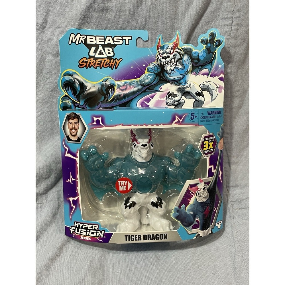 NEW Mr Beast Lab Stretchy‎ Hyper Fusion Series 5.5" Figure - Tiger Dragon